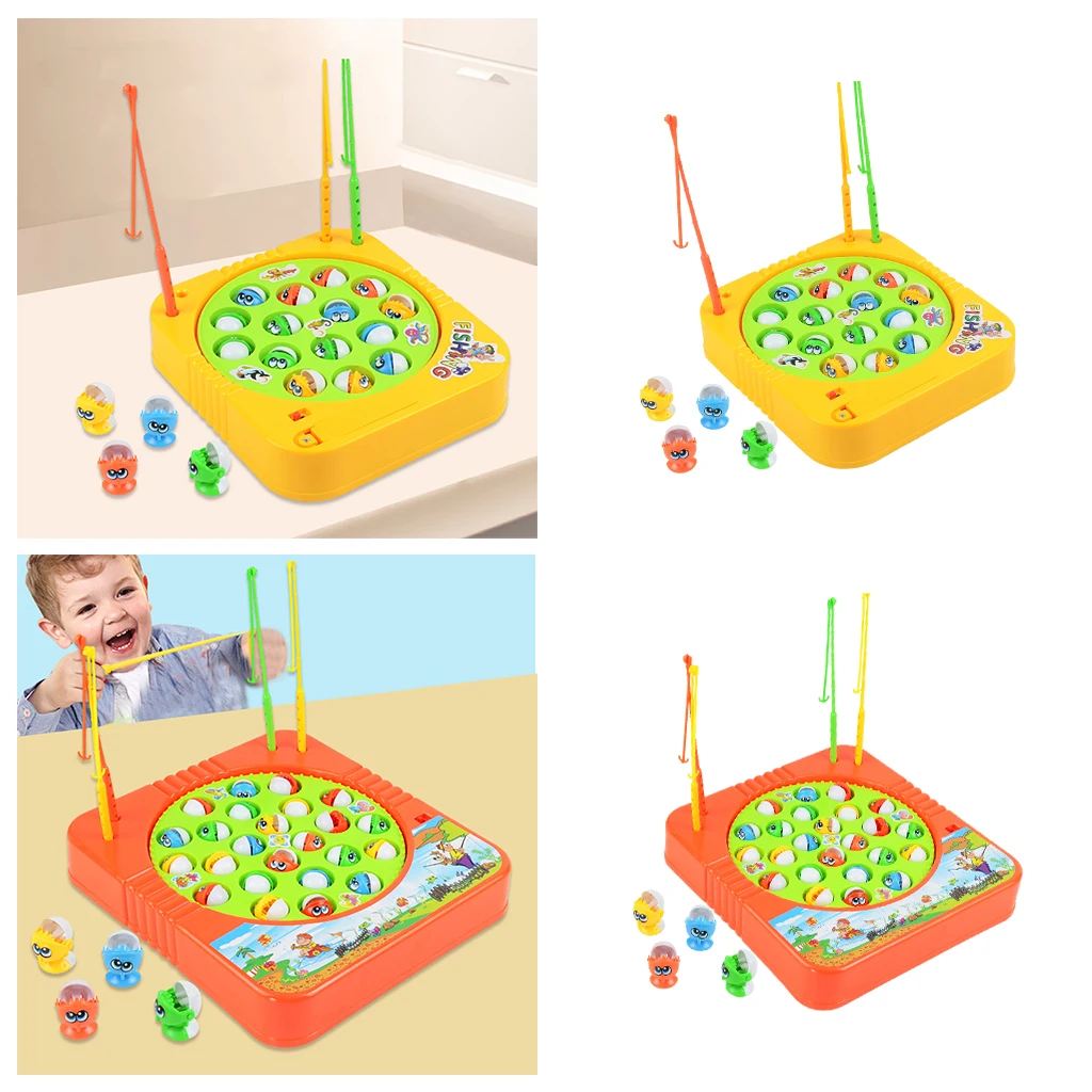 Educational Funny Rotating Fishing Toys Electronic Fish Plate Board Game Early education Learning Toy Set for Babies