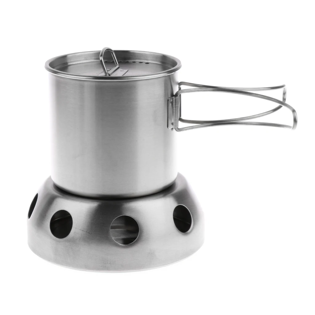 500ml Stainless Steel Camping Cup Cooking Pot Bowl Travel Backpacking Hiking