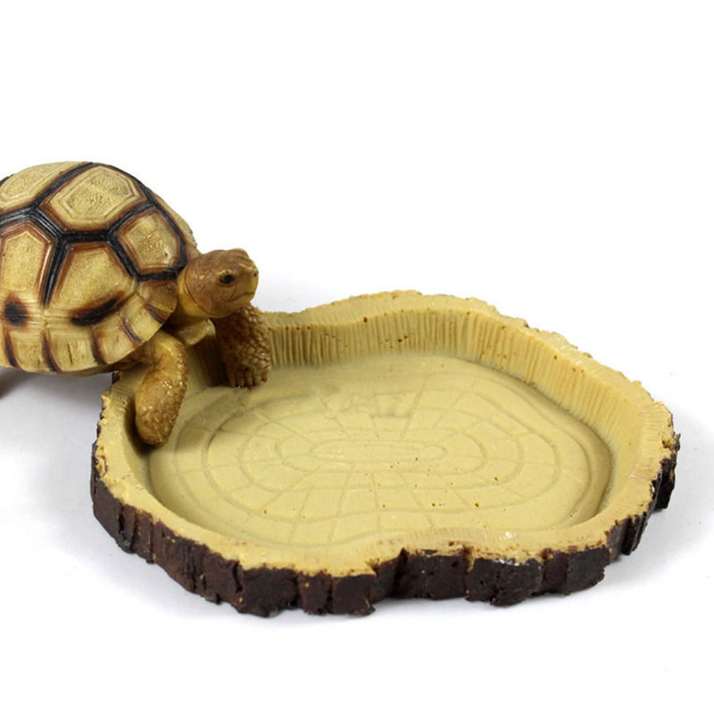 Reptile Food Bowl, Water Dish,Turtle Feeder, Feeding Dish, Food Container - Resin