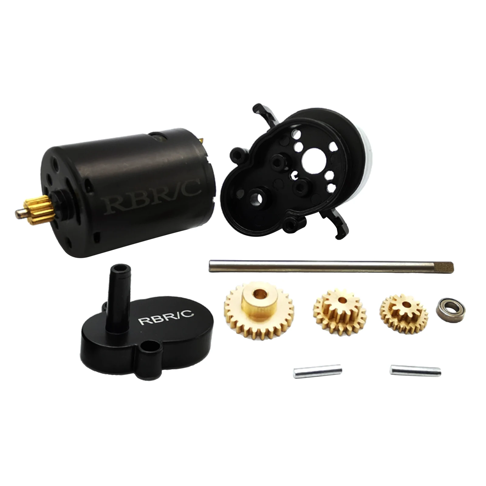 1:10 Scale Alloy  Housing w/ 370 Brushed Motor 19T 24T 26T Gear Set Replacement Parts for WPL D12 RC Car DIY Accessories