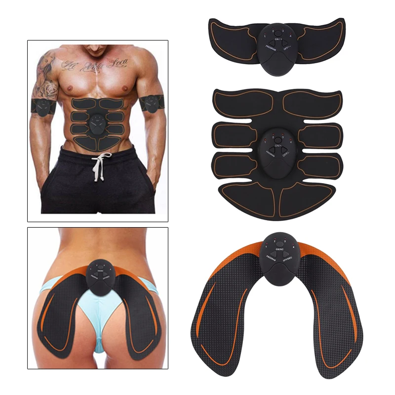 3pcs EMS Wireless Electric Muscle Stimulator ABS  Abdominal Arm Hip Buttocks Trainer Smart Fitness Equipment Slimming Massager