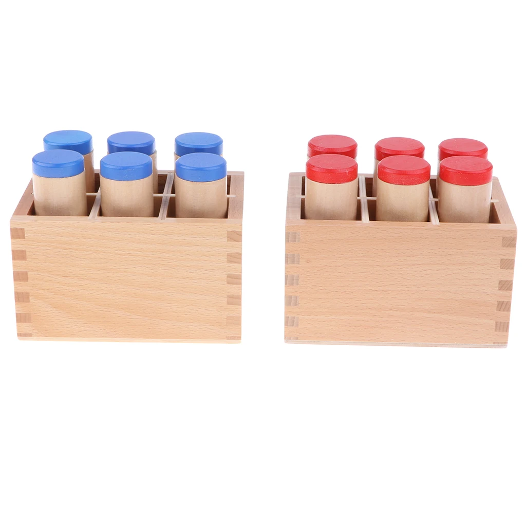 Wooden Sound Cylinder Set, Sensory Montessori Children`s Educational Toys Gifts