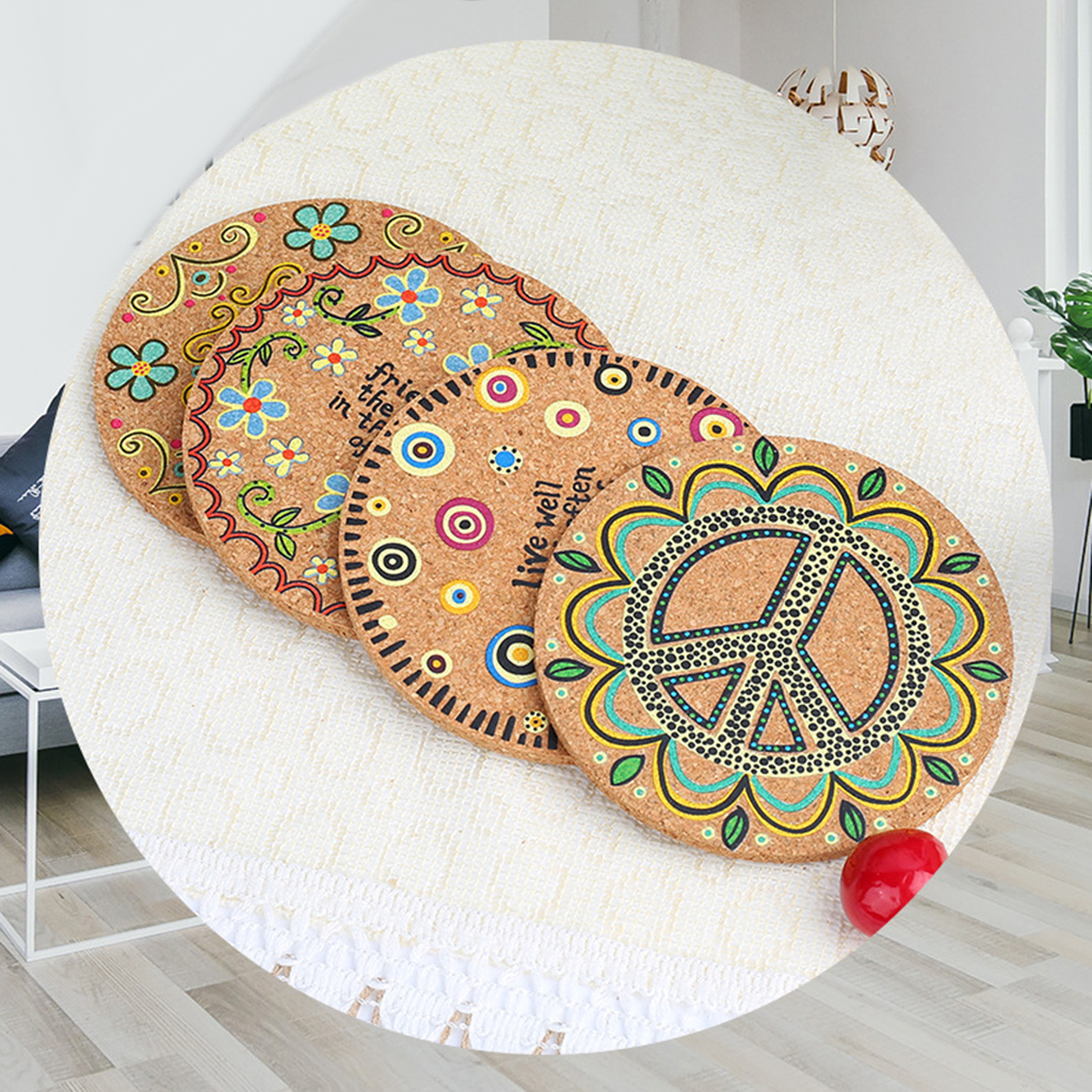 Drink Coasters Southeast Asia Tabletop Mats Stain Protection for Kinds of Mugs and Cups