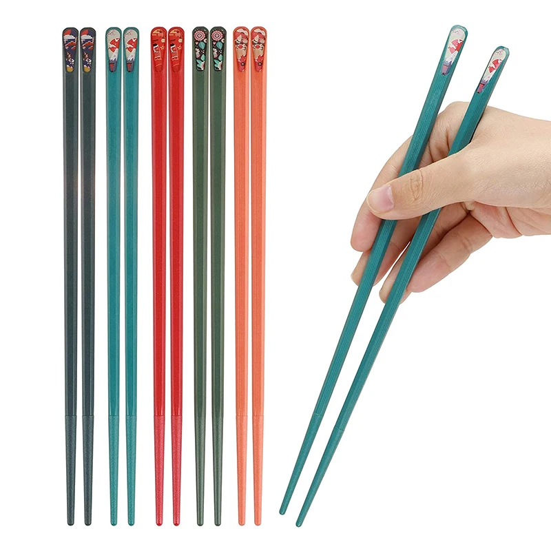 Japanese Style Healthy Alloy Sushi Anti-slip Chopsticks Tableware Flatware Newly 
