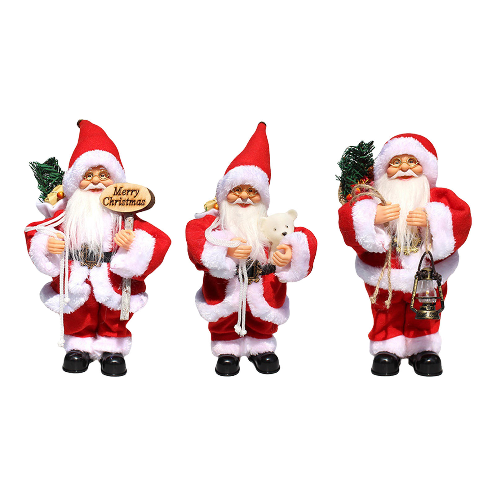 Electric Music Santa Claus Doll Musical Ornaments Tabletop Singing Electric Santa Claus for Christmas Fireplace Outdoor