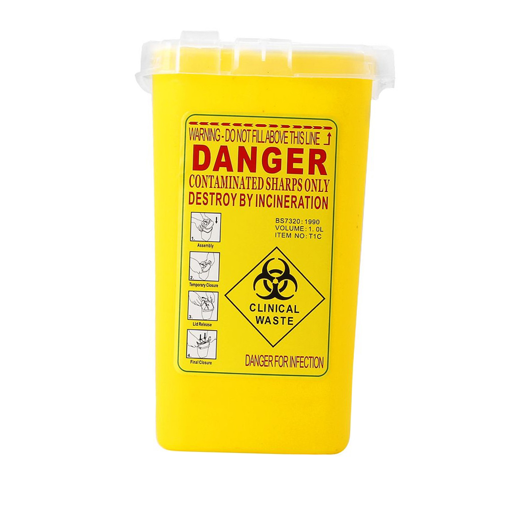 Sharp Container Biohazard Needle Disposal    Waste Bin 1 Litre