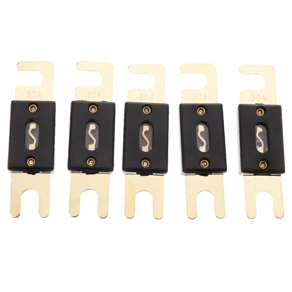 Great Performance 5 Pcs Car Auto ANL Fuse Gold Plated 30A 32V