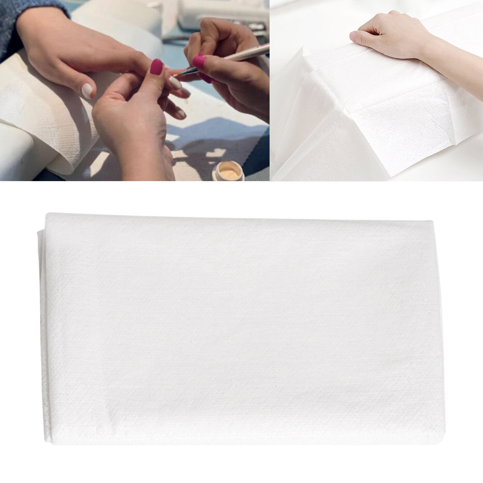 10Pcs Nail Art Table Mats Disposable Absorbent Single Packed White Nail Art Paper for Manicure Professional Nail Salon Men Women