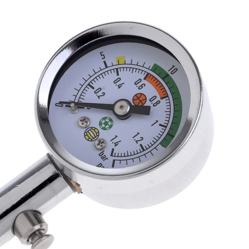 Ball Pressure Gauge, ure Gauge For Basketball Socce Football Volleyball Silver Color