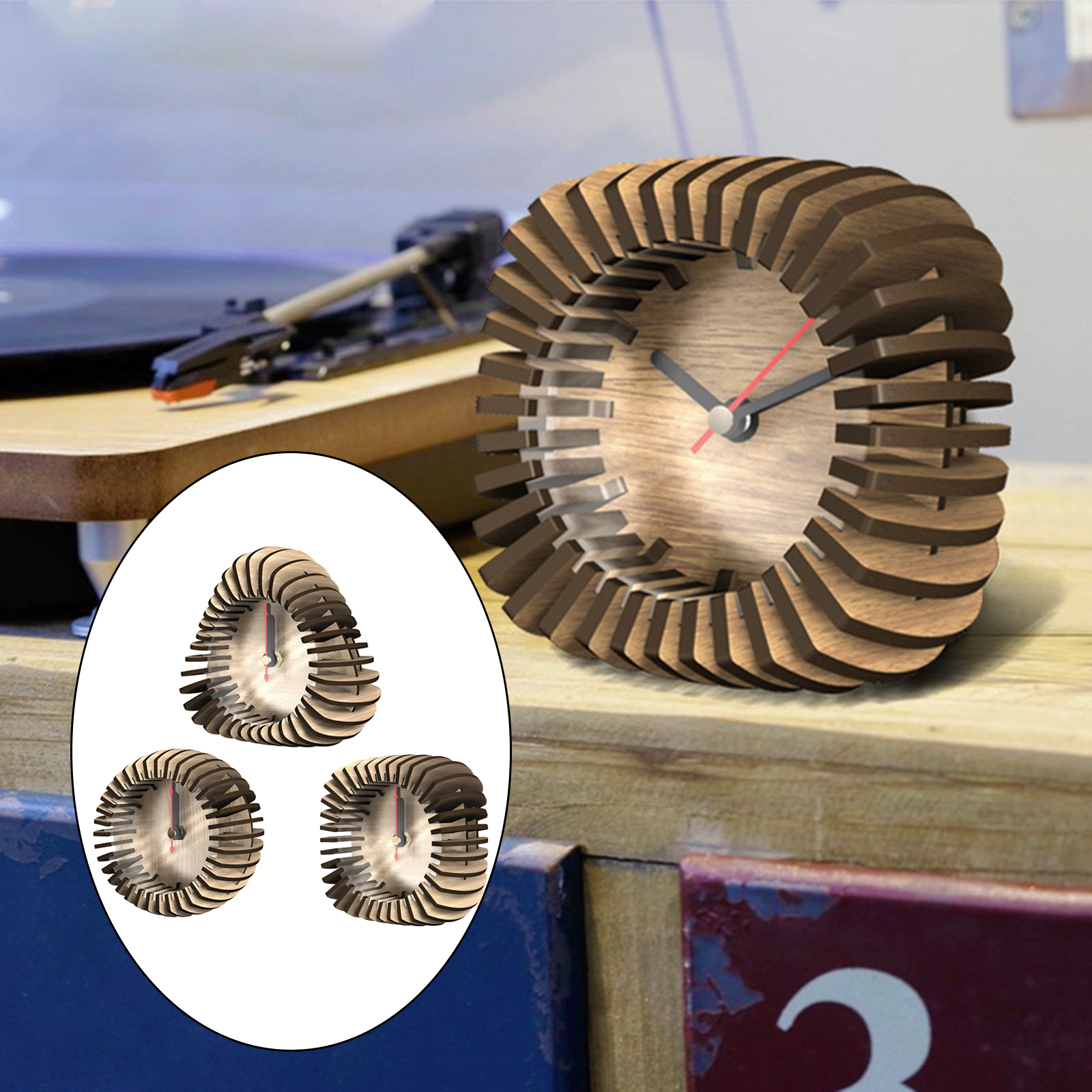 Wooden Clock Puzzle DIY Model Kits DIY Model for Adults Kids Decoration