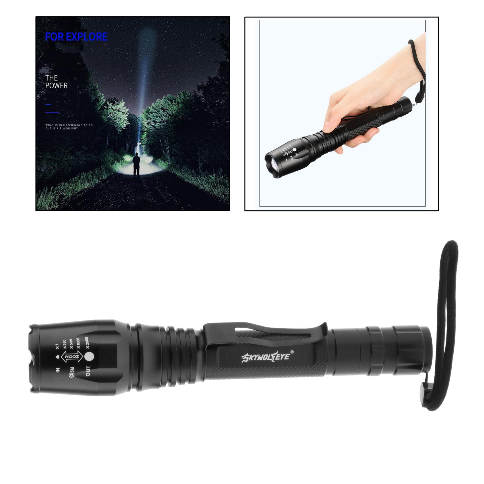 Tactical Flashlight Waterproof Flash Light Torch T6 LED Bead Brightest