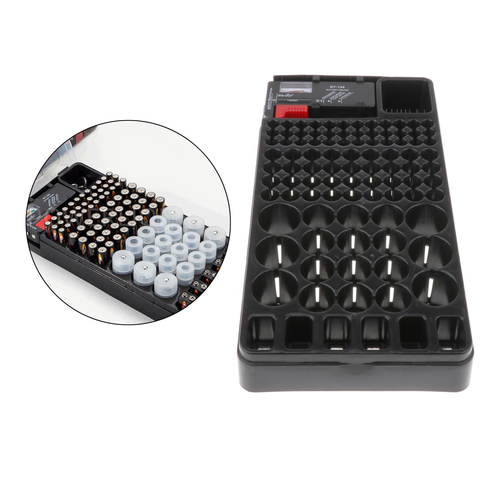 106 Grids Battery Organizer Storage Case, Organize AAA, AA, C, D & 9V Button Cell SIZES