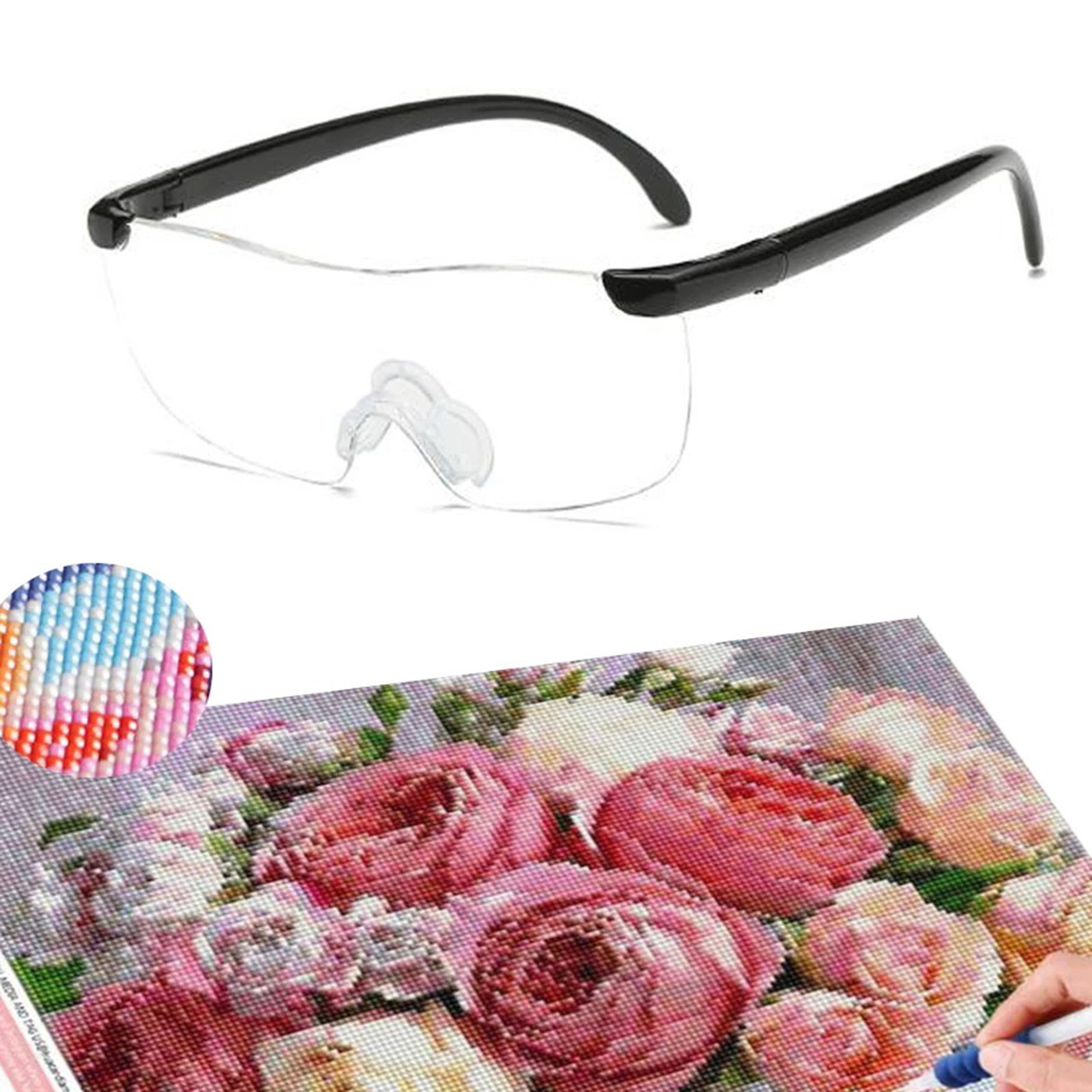Magnifying Glass Eye Sewing Magnifier Light-weight Glasses Style Magnifier Gifts for Mom Grandmother