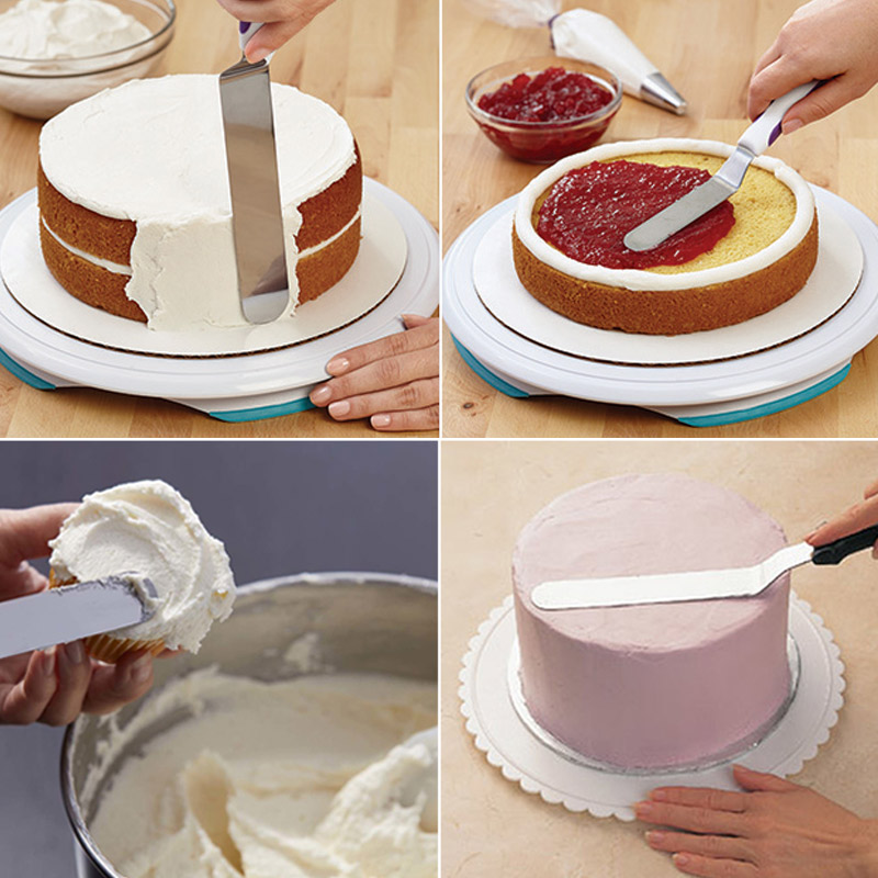Manteiga de Aço Inoxidável Bolo Creme Lâmina Espátula Curva Reta Gelo Geada Espalhador Fondant Pastelaria Ferramenta Mc889 12 Manteiga de aço inoxidável bolo creme lâmina
