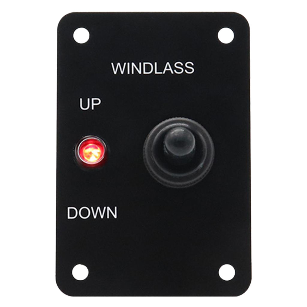 Boat Anchor Windlass UP/Down Toggle Switch Control Panel Red Indicators 12V