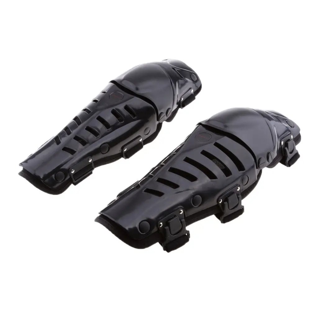 2 Pieces Motorcycle Motocross Knee Pads Protector Guard Durable PE Plastic Universal Motorbike Protective Accessory Black