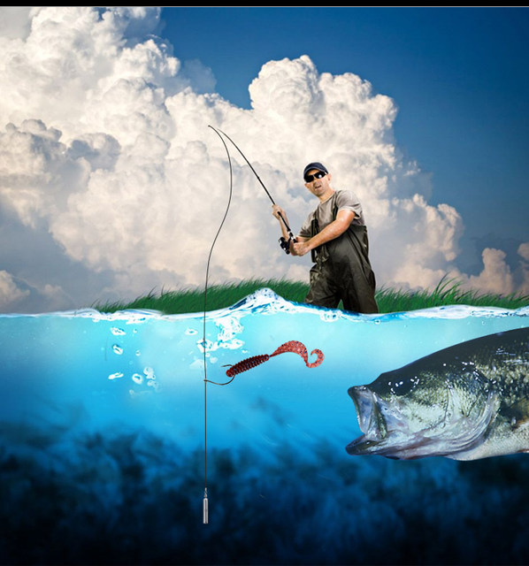 Texas Rig Pêche THKFISH - Hameçons 1/0# + Plombs 3,5-14g - Bas De Ligne Prêt à L'emploi Pour Carnassiers