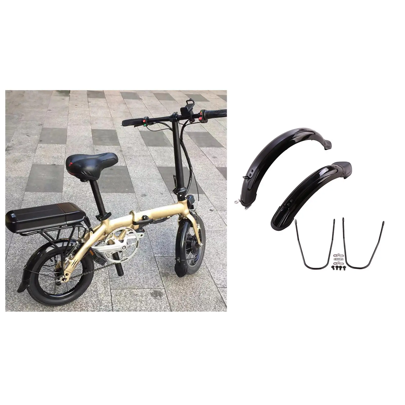 Durable Folding Bike Mud Guard 12inch 14 inch Wheel Bicycle Front Rear Mudguard Set Accessories