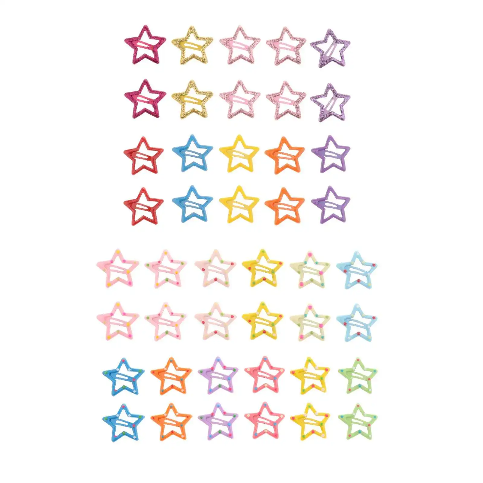 Fashionable Sweet Star Snap Hair Clips Stylish Hairpin Barrette for Girls Hair Styling Hair Accessories Party Wedding Daily