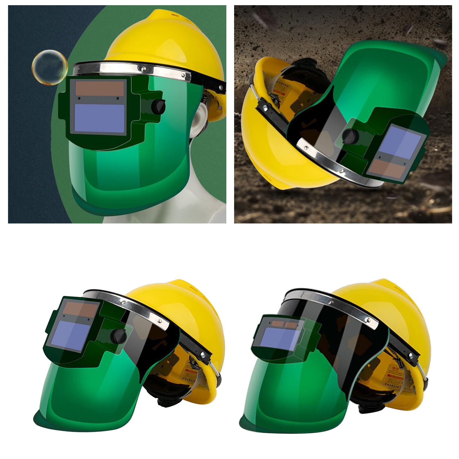 Auto Darkening Welding Helmet, 1/1/1/2 Solar Powered   Hood, Wide Shade Range 4/9-13 for Grinding ARC MIG TIG Welding