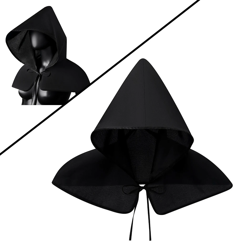 Grim Halloween Cowl Hood Unisex Cloak Neck Warmer Cosplay Costume Poncho Hat Outdoor Daily Wear for Men Women