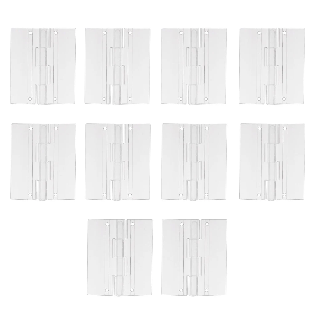 10pcs 45x38mm Clear Acrylic Plastic Folding Door Piano s Hinges