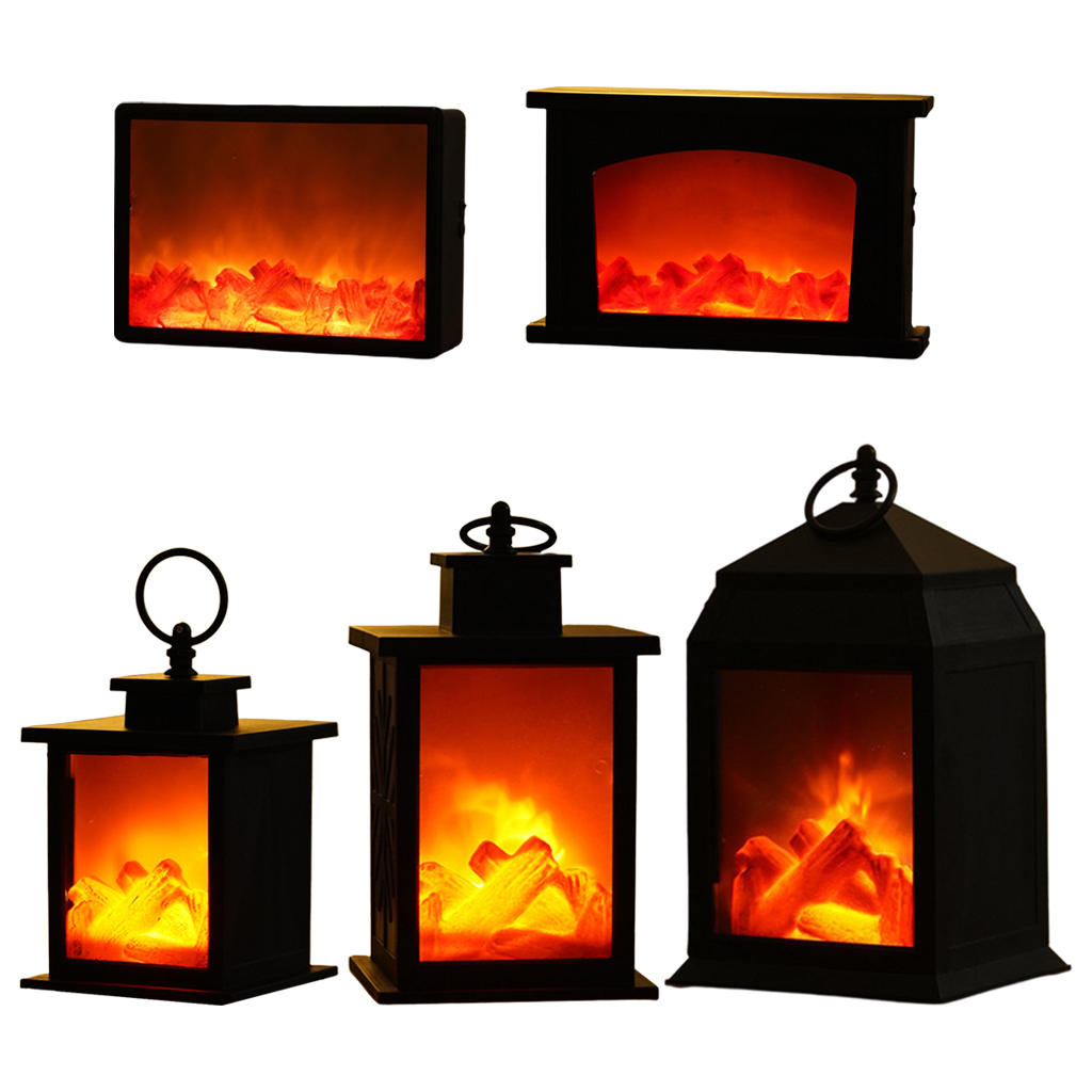 led fire effect lantern