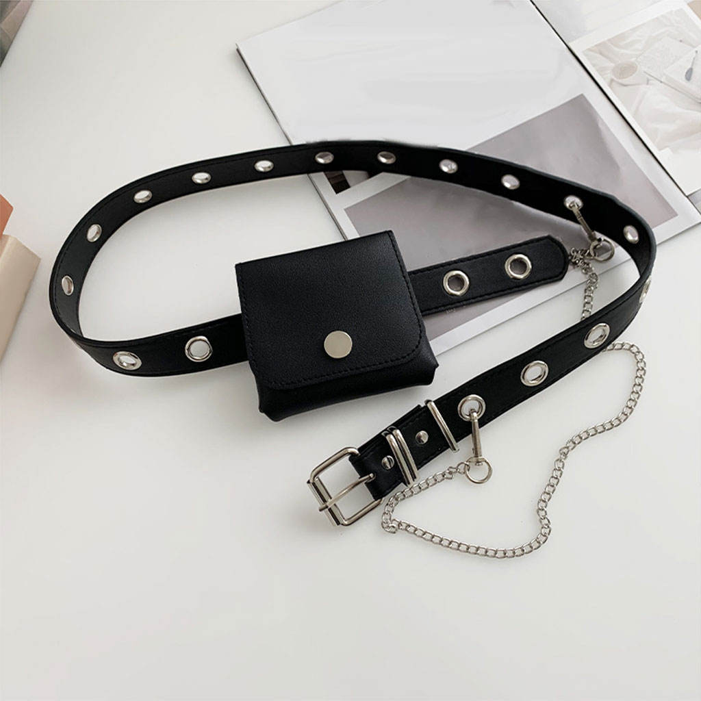 Fashion Women Belt with Bag PU Leather Waist Pack Hollow Buckle Waistband Belt For Lady Female Coat Dress Straps