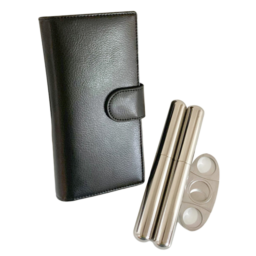 1pc Cigar Case Holder Genuine Leather Cigar Bag Pouch Travel Cigar Set