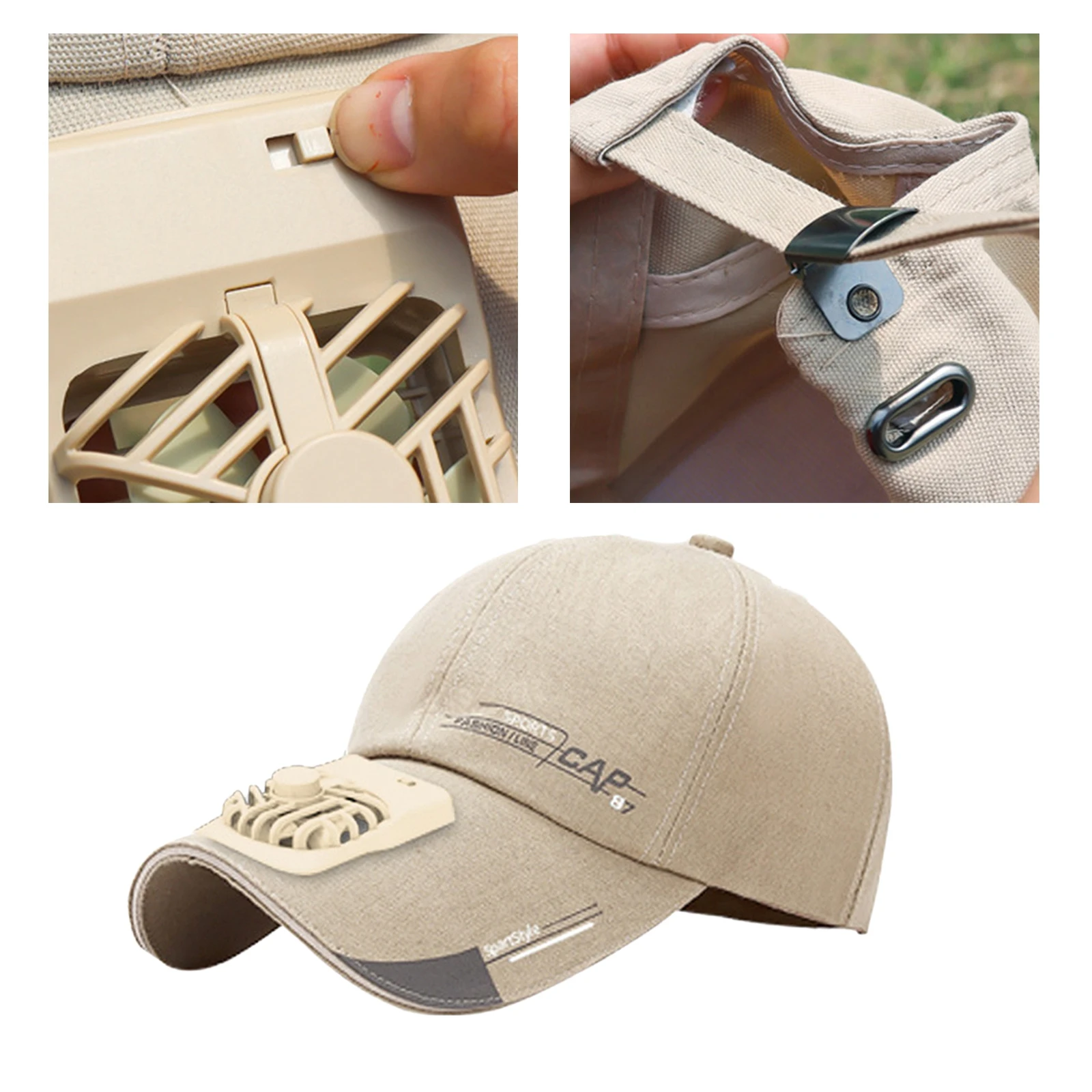 Cooling Fan Baseball Cap USB Charge Sun Protector Hat Camping Hiking Camping