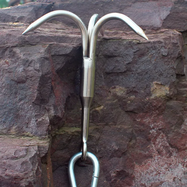 3-Claw Stainless Steel Tree Climbing Hook Grappling Hook Grapnel Hook,  Brunch Li