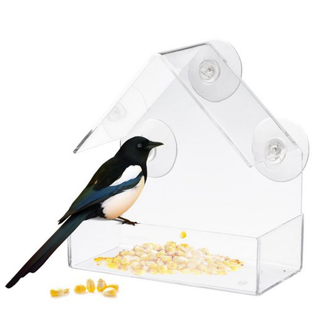 Clear Acrylic Window Bird Feeder Suction Cup Fit to Glass #2