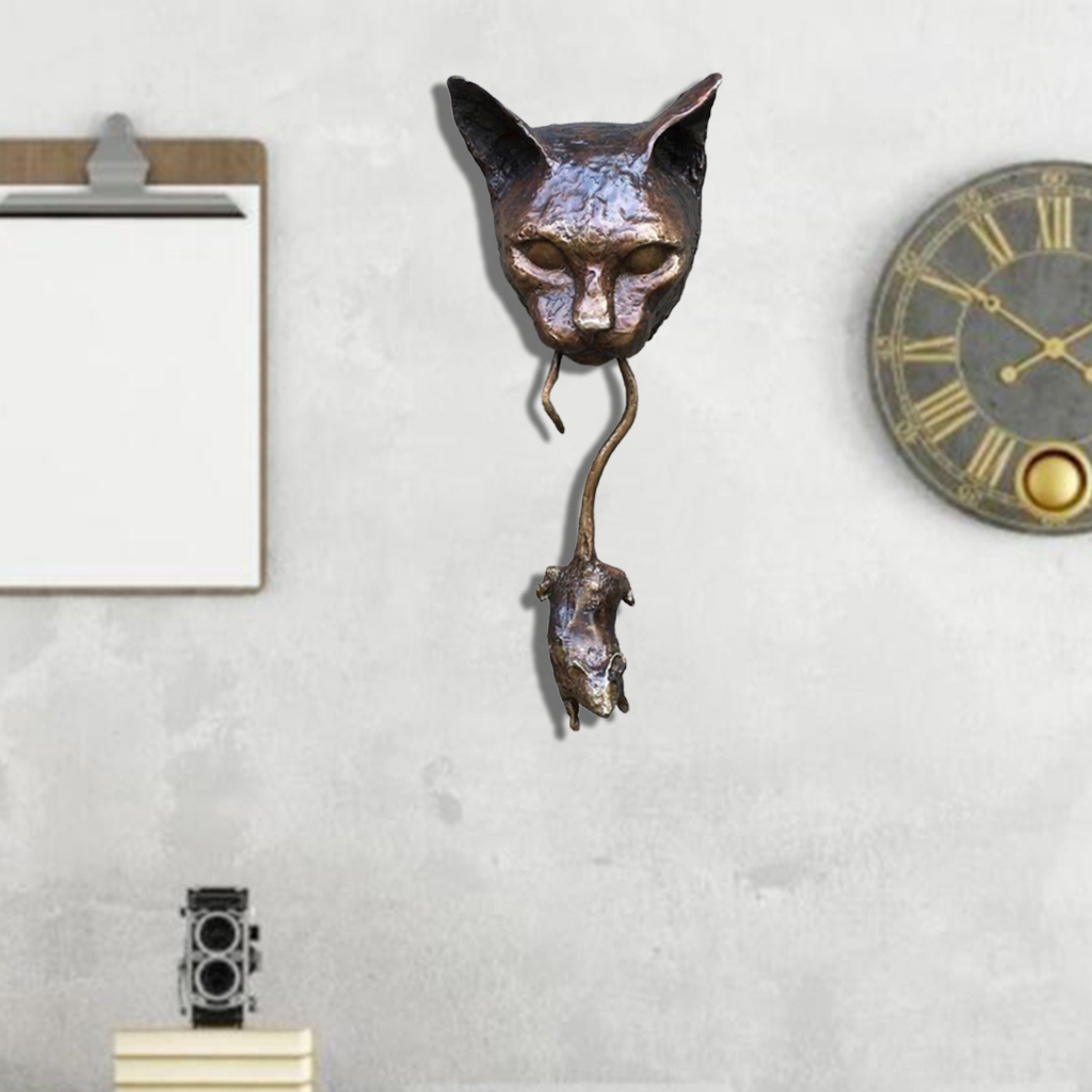 Cat Wall Hanging Statue Entry Door Home Sculpture Indoor Outdoor Decor