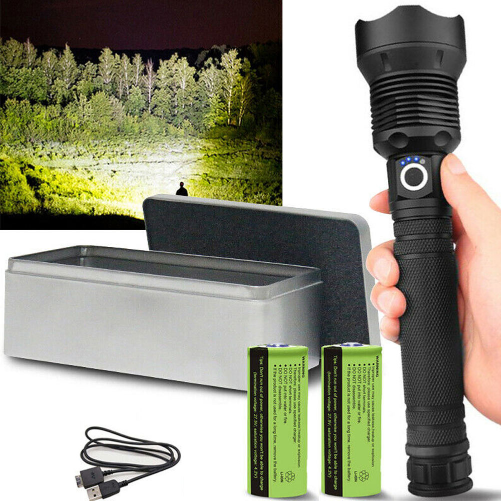 Liga de Alumínio Poderosa Lanterna Usb Zoom Tocha Indicador Bateria Mc889 120000 lm Led 1 Ferram. atividade ar livre