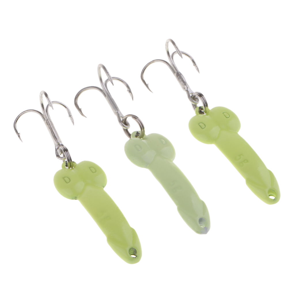 3 Pieces 3.5cm Artificial Bionics Hooks Metal Sequins Luminous Hooks 5g