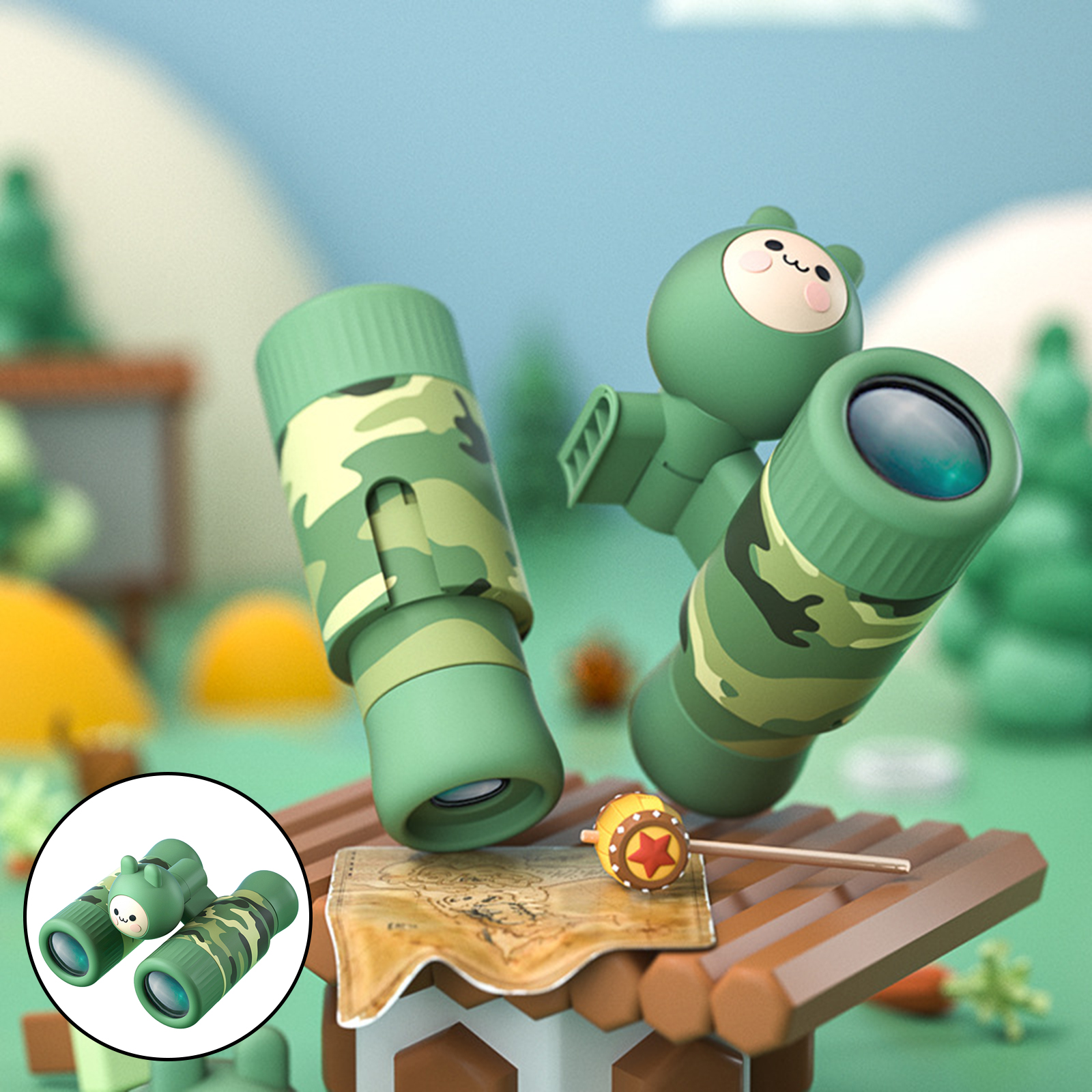 Kids Binoculars 10X High Coverage Magnifier Toy Bird Watching Camping Gifts
