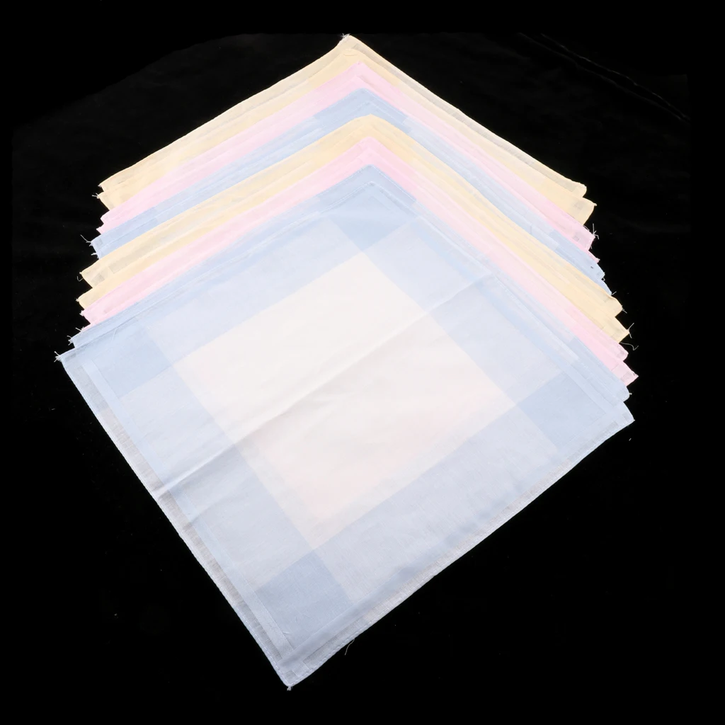 Pack of 12 Handkerchiefs Handkerchiefs Made From 100% Organic Cotton