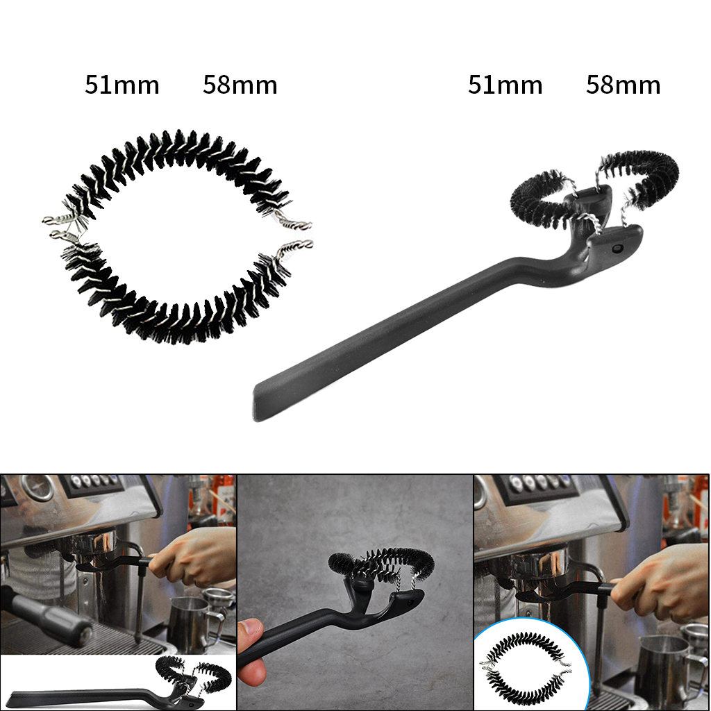 51/58mm Coffee Machine Brush Nylon Bristles Espresso Group Head Round Brushes Grinder Tools