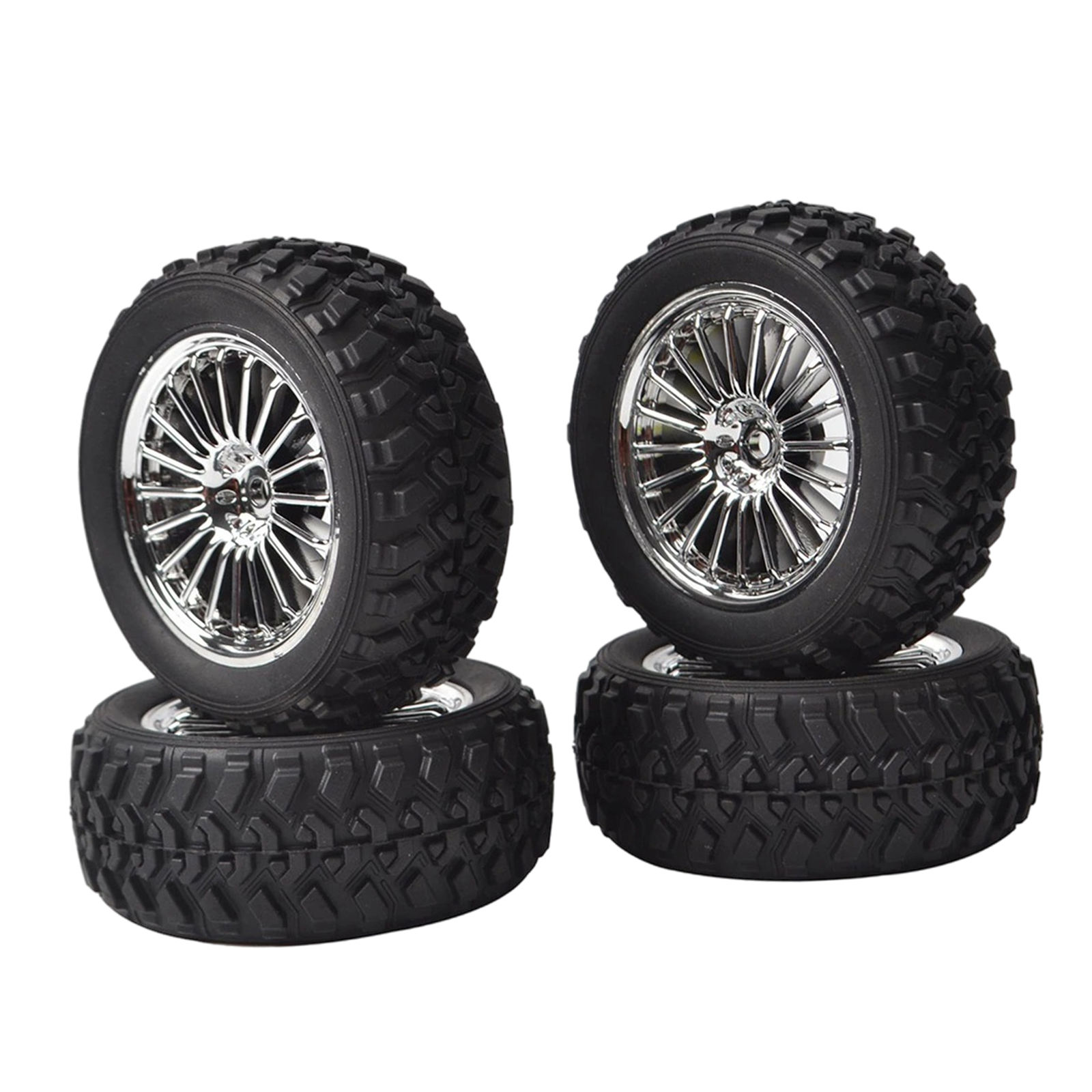 4x RC Rally Rubber Tires&Wheel Rim 12mm Hex 75mm Wear-Resist for HSP HPI Kyosho 1/10 Racing Off Road Parts Replacement Accessory