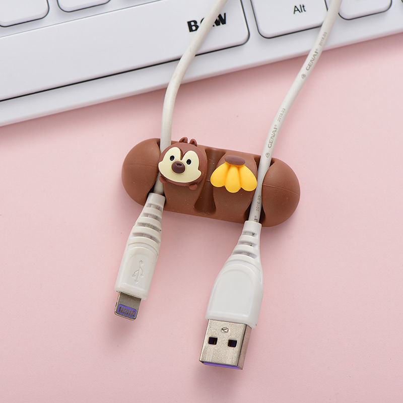 Description Picture 5 of itemCartoon Cable Protector Desktop Route Data Cable Storage Tabs Charger Fixed Wire Clip Earphone Office Management Organizer Wire