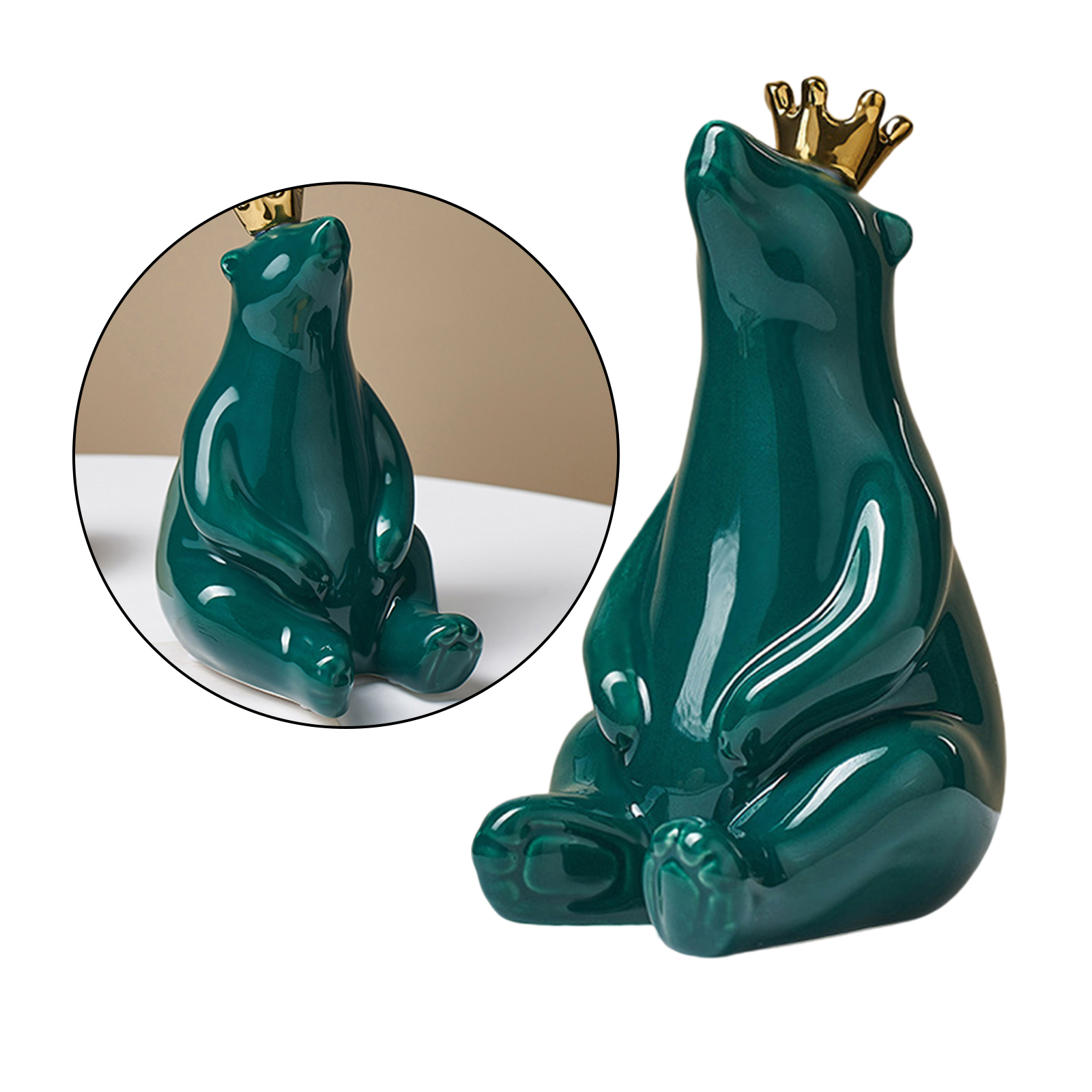 Cute Polar Bear Figurine Ceramic Sculpture Artware Home Desktop Decorations