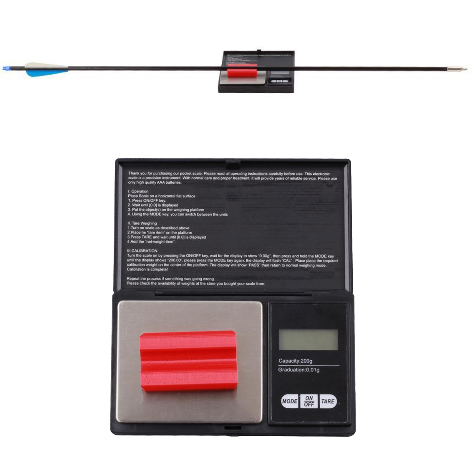 Archery Draw Weight Scale Grain/Gram Scales , Portable Pocket Electronic Arrow Scale Digital Grain Arrow Squaring Device Accs