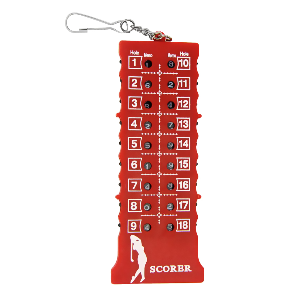 18 Holes Golf Stroke Counter Portable Golf Score Scoring Tool Red Bag Tag
