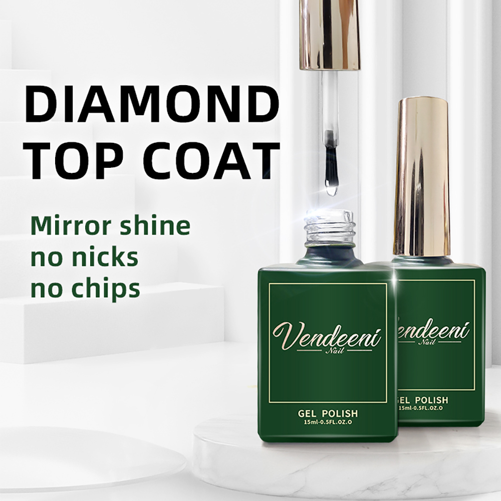 Best of Vendeeni 15ml Diamond Top Coat For Gel Nail Polish Reinforce Long Lasting UV Soak Off Gel Varnish High Light Nail Art Primer Gel Reviews & Tips