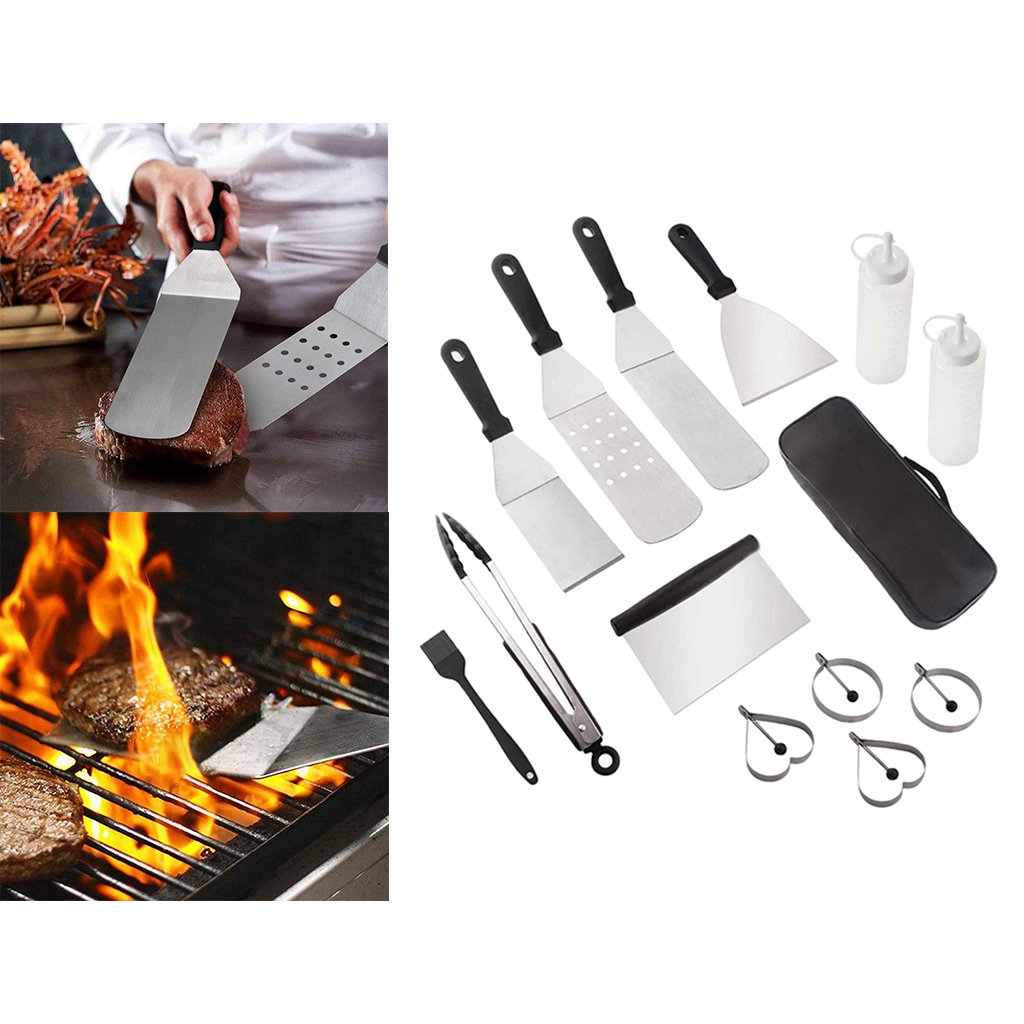 14pcs Griddle Accessories Set Grilling Tool Kit for Kitchen BBQ Teppanyaki
