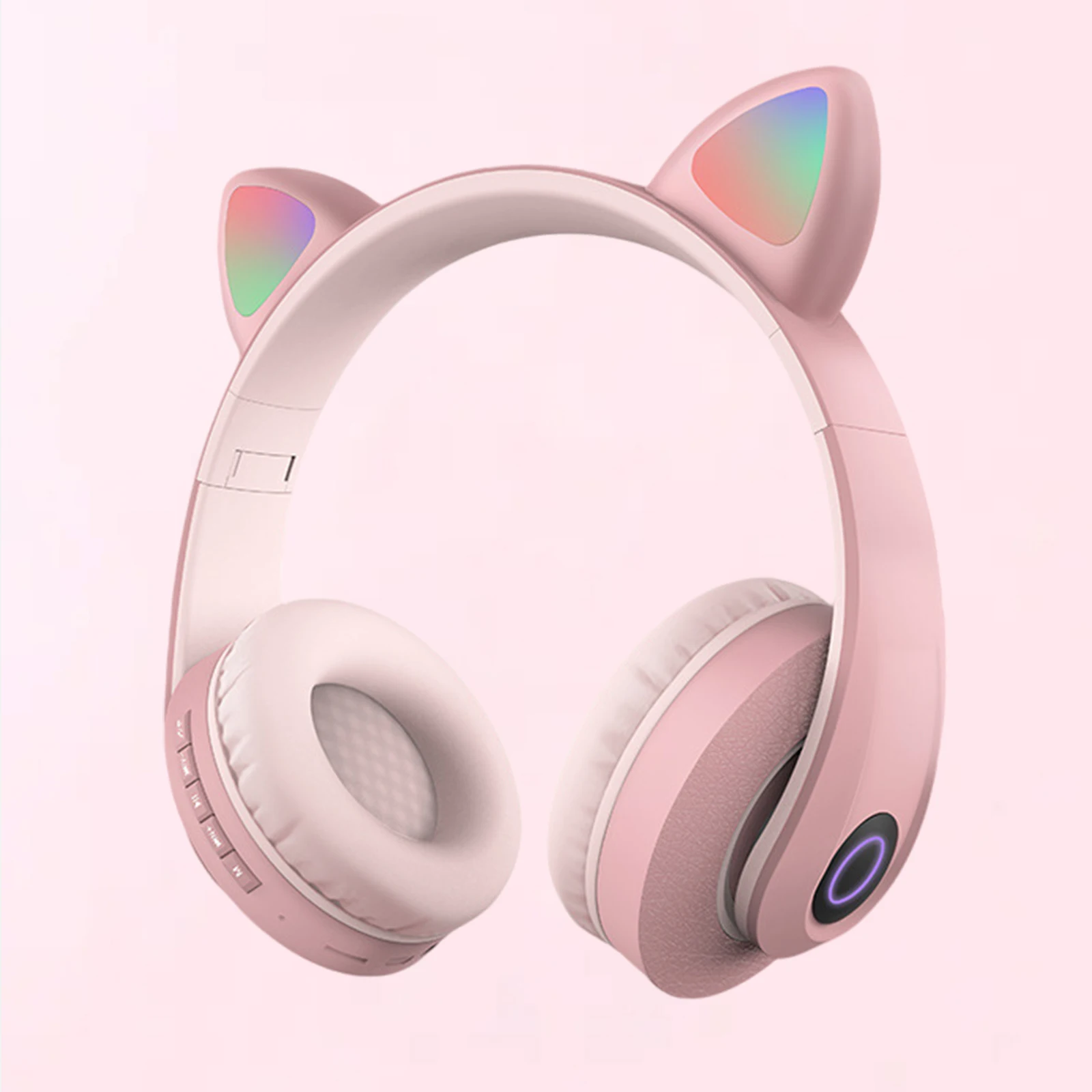 USB Cat Ear Surround Sound Wiredless Headset Headphones Bluetooth Control Noise Canceling Lightweight for Computer Games Laptop