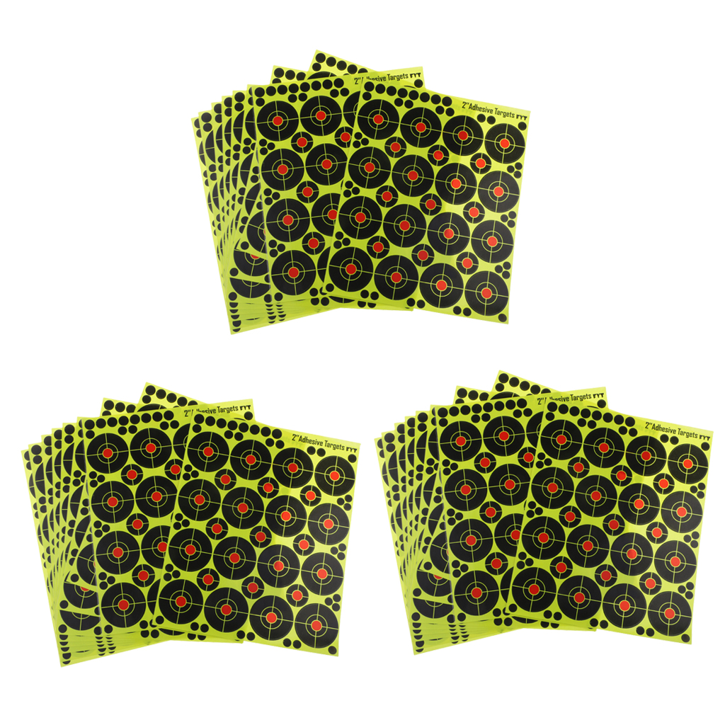 480pcs Self Adhesive Stickers for Hunting 2" High Visibility Reactive Fluorescent Yellow Sticker Paper Target Shooting Training