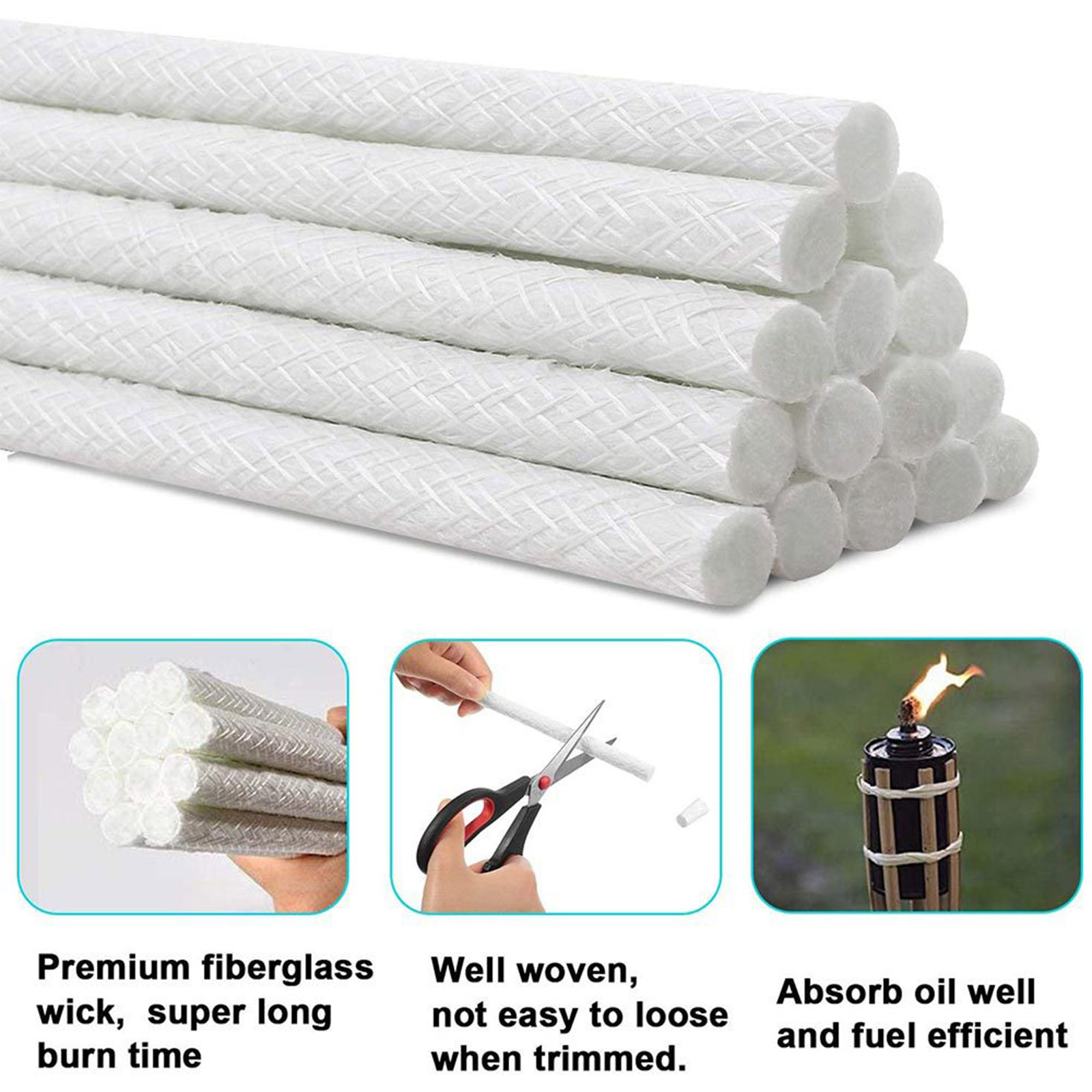 Substituição de Fibra de Vidro Garrafas de Vinho Luzes do Jardim Uso ao ar Wicks Tocha Pavio Óleo Lâmpadas Vela Lanternas Livre 12 Pçs 4 High Quality Luzes e Iluminação