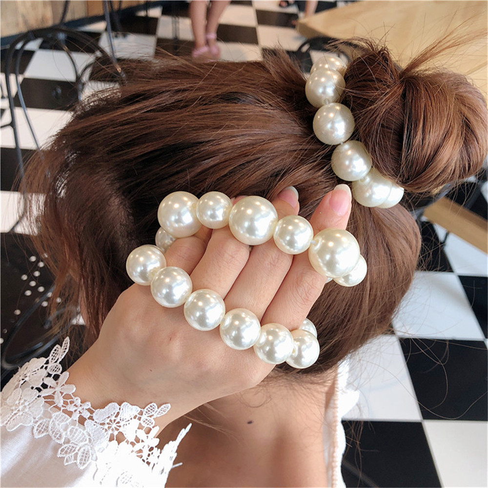 Best of Woman Big Pearl Hair Ties Fashion Korean Style Hairclips Hairband Scrunchies Girls Ponytail Holders Rubber Band Hair Accessories Reviews & Tips