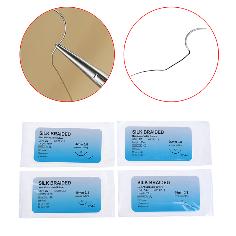 Best of 12Pcs Medical Needle Suture Silk Braided Monofilament Thread Suture Practice Kit Reviews & Tips